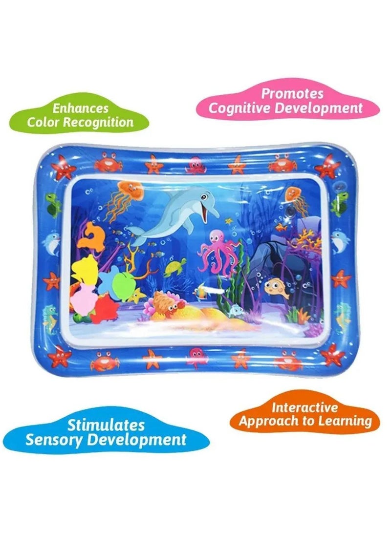 Water mat for infants, a luxurious inflatable water mat for infants and young children is the ideal place for playtime and an activity to stimulate your child's development, a children's play mat suitable as a gift for children from 3 months old - Image 2